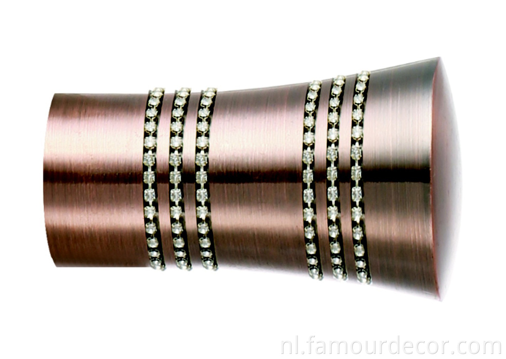 Aluminum alloy flared curtain rod with diamond